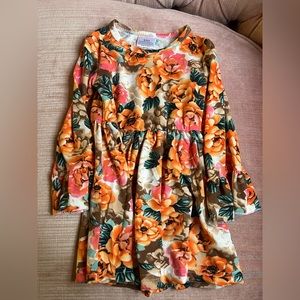 Orange floral boutique dress